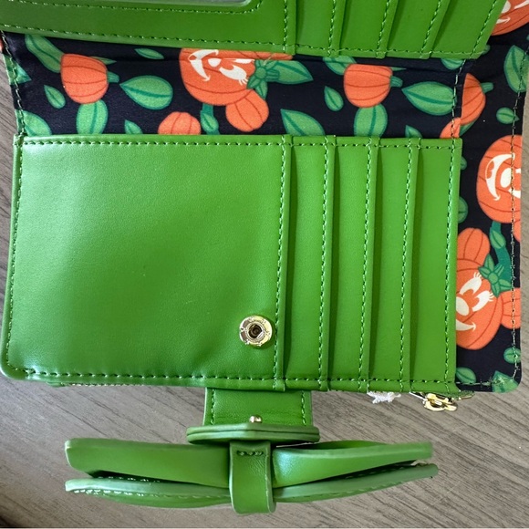 Loungefly Neon Orange and Green Glow Minnie Flap Wallet - Picture 6 of 8